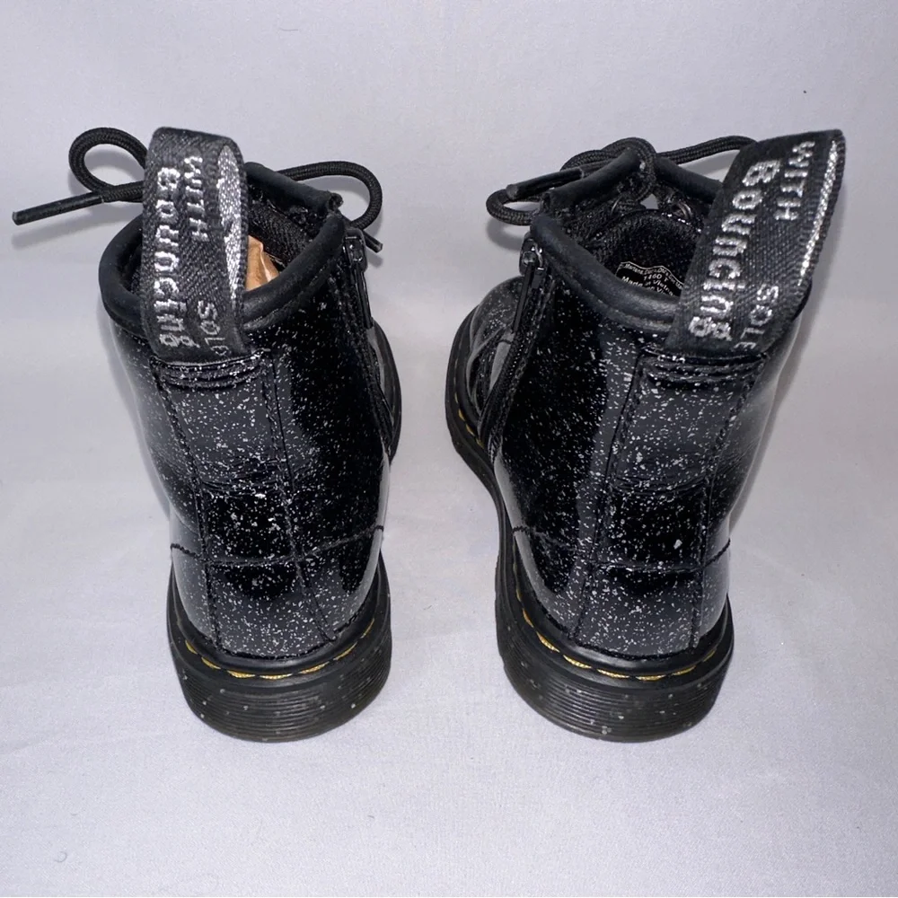 Dr. Martens Toddler 1460 Cosmic Glitter Lace Up Boot Black Size 8